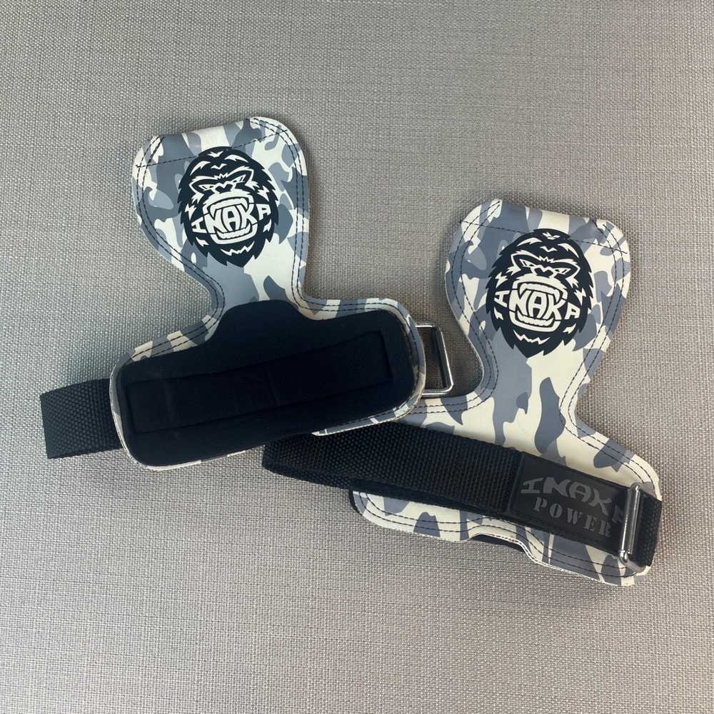 Inaka Power Lifting Grips Unisex OS Grey Camo Weightlifting Wrist Straps